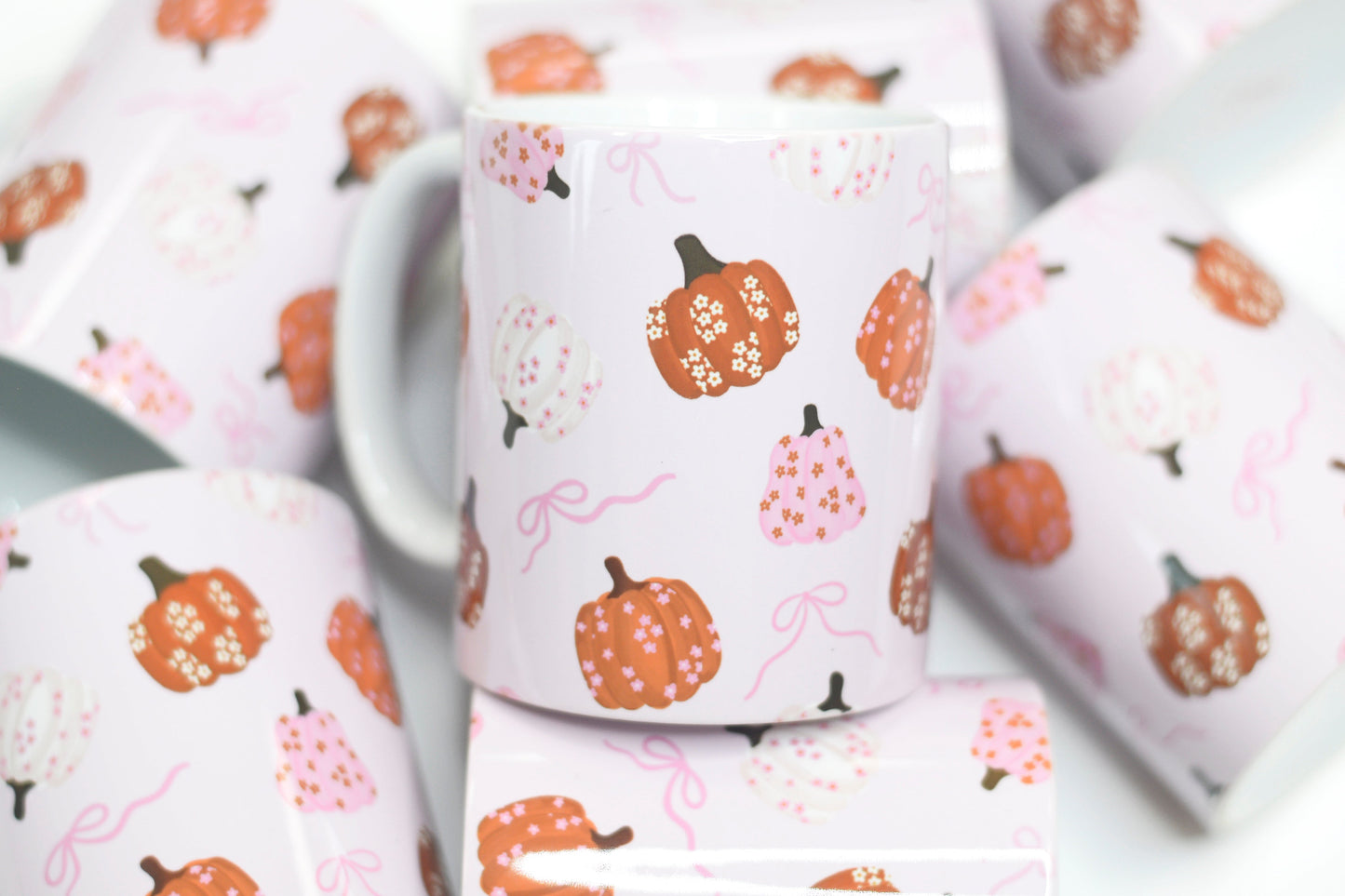 Floral Pumpkin Ceramic 11oz Mug