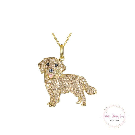 Puppy Kisses - Golden Retriever Necklace - Sale-Shop Alies Boutique