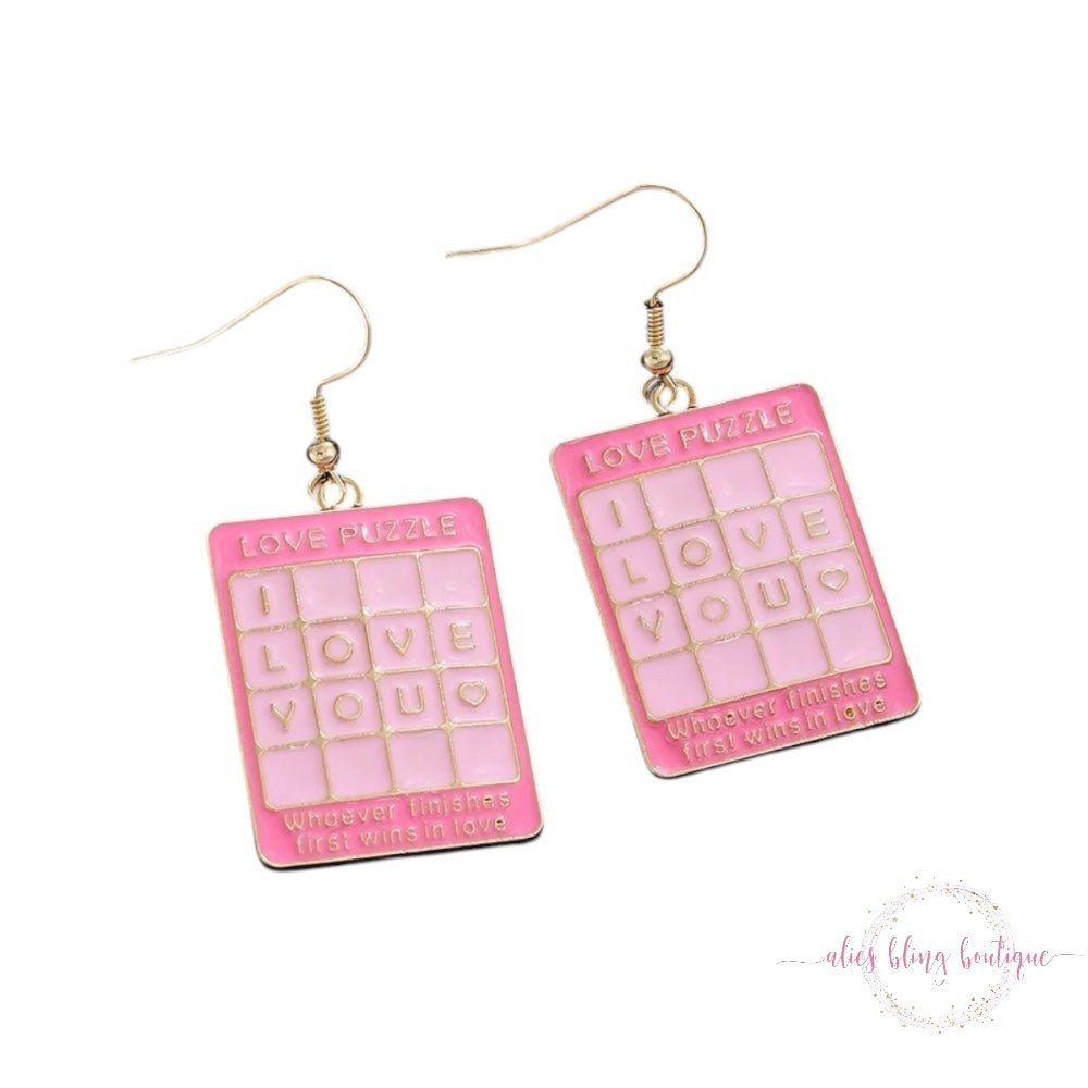 Puzzled By Love Earrings - Sale-Shop Alies Boutique