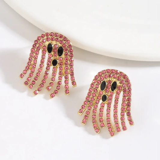 Boo-tiful Glow- Pink Ghost Earrings