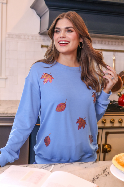 Fall Leaves Sequin Sweatshirt  - Jess Lea