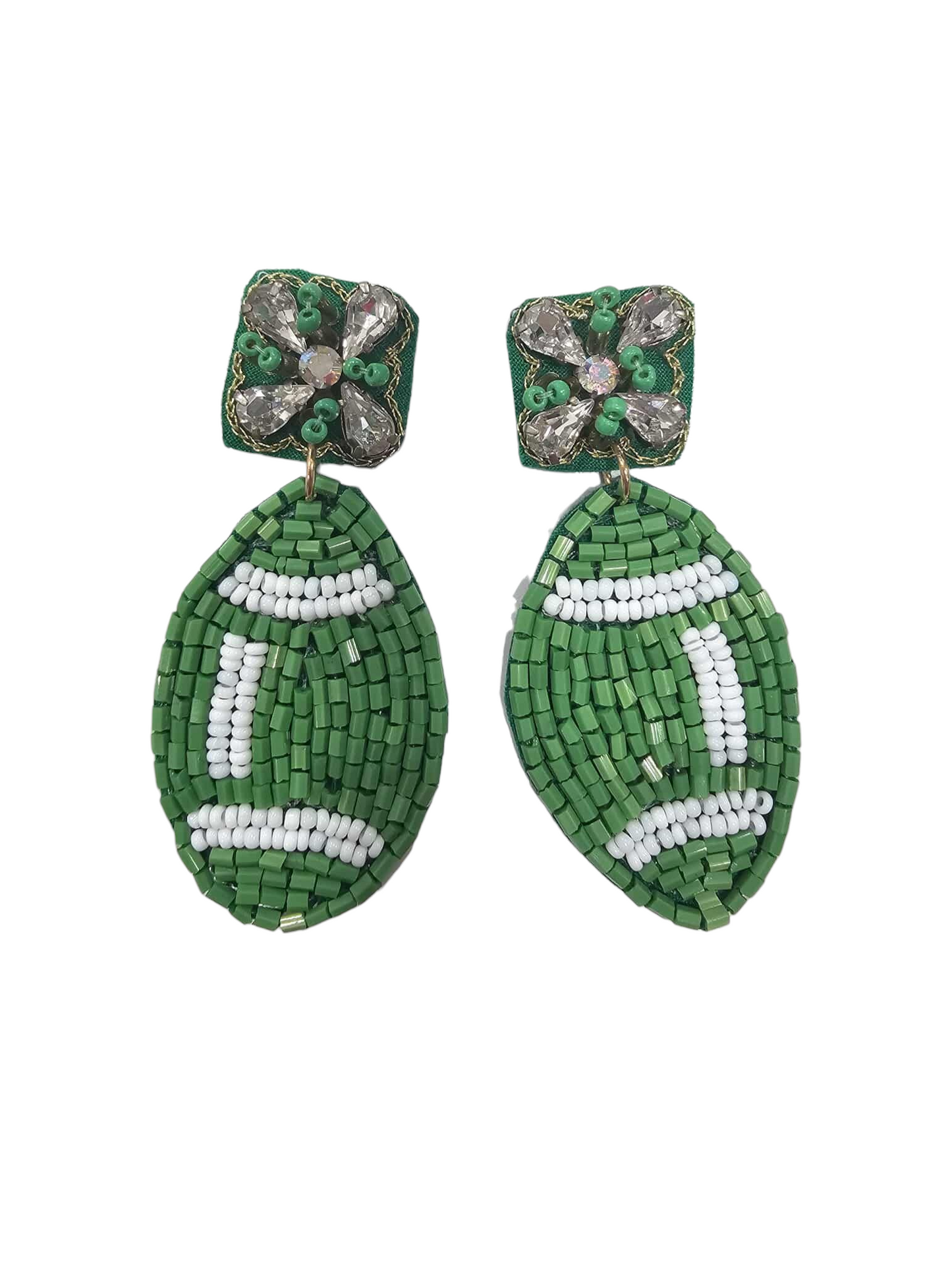 Friday Night Lights - Green Football Earrings