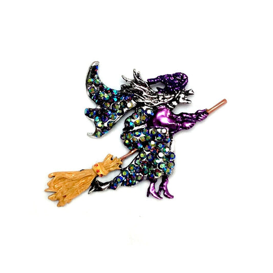 Broom Stick Babe- Witch Halloween Brooch