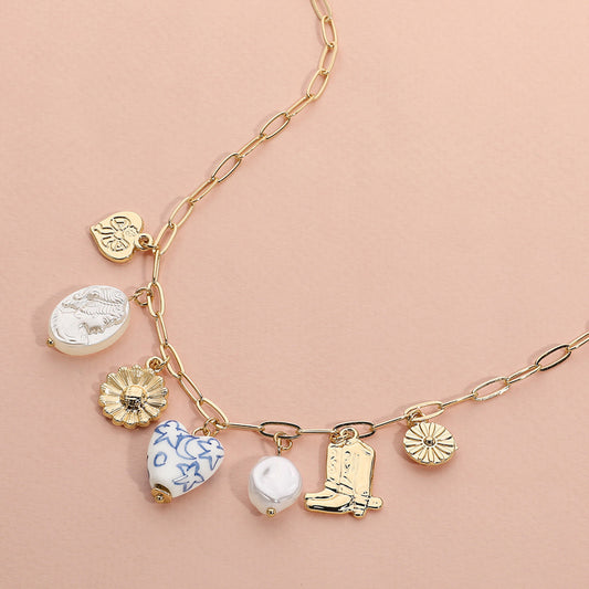 Charmed To Meet You - Gold Charm Necklace