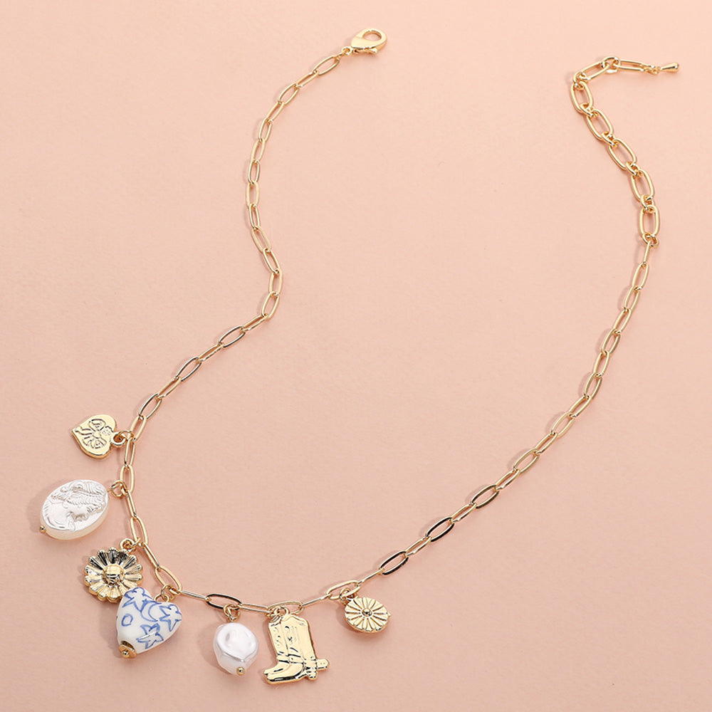 Charmed To Meet You - Gold Charm Necklace