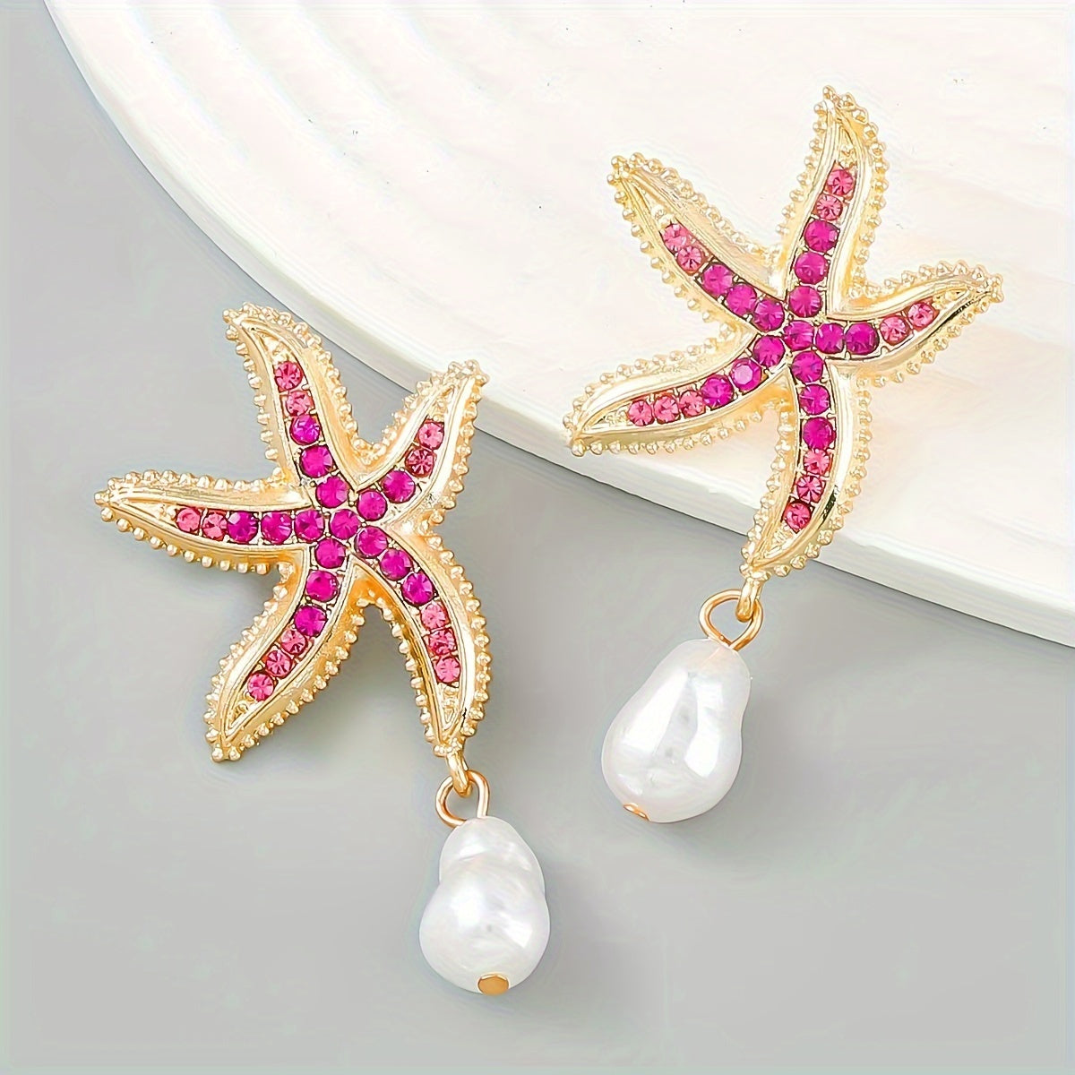 Tidal Treasure - Pink Starfish Earrings