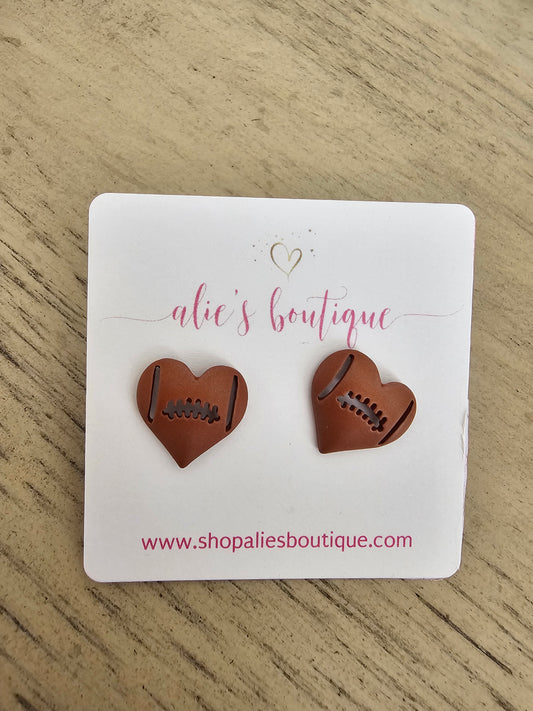 Heart of the Game - Football Earrings