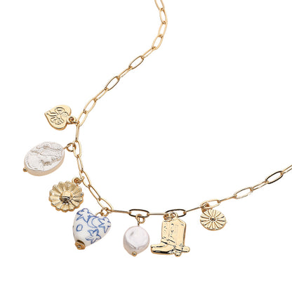 Charmed To Meet You - Gold Charm Necklace