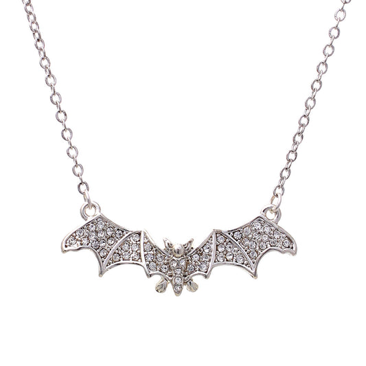 Midnight Wings- Silver Bat Necklace