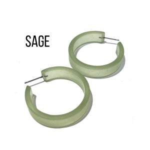 Portland Frosted Lucite Hoop Earrings - Leetie Lovendale