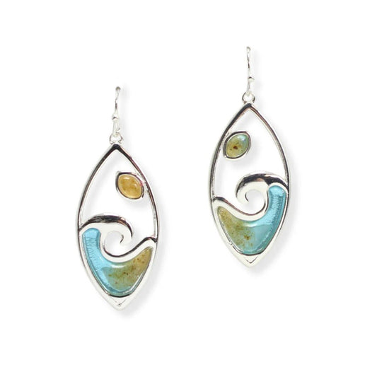 Seabreeze Mosaic - Silver Earrings-Shop Alies Boutique