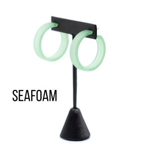 Portland Frosted Lucite Hoop Earrings - Leetie Lovendale