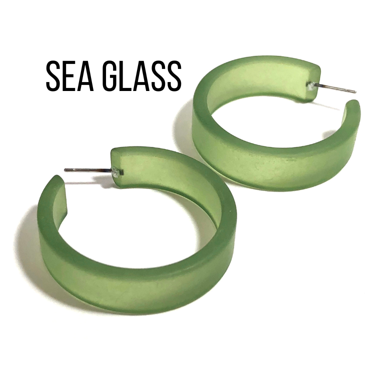 Portland Frosted Lucite Hoop Earrings - Leetie Lovendale