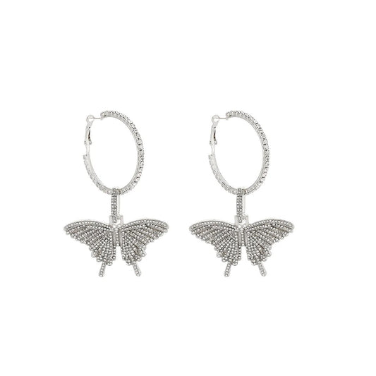 Serene Flux - Silver 2 in 1 Hoop Earrings - Sale-Shop Alies Boutique