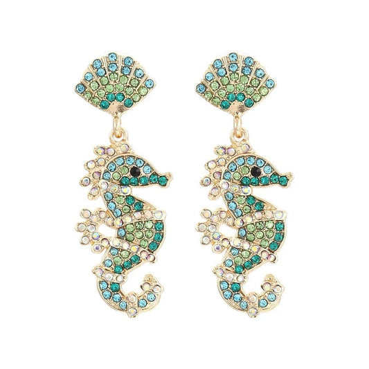 Shimmering Shoreline - Green Earrings - Sale-Shop Alies Boutique