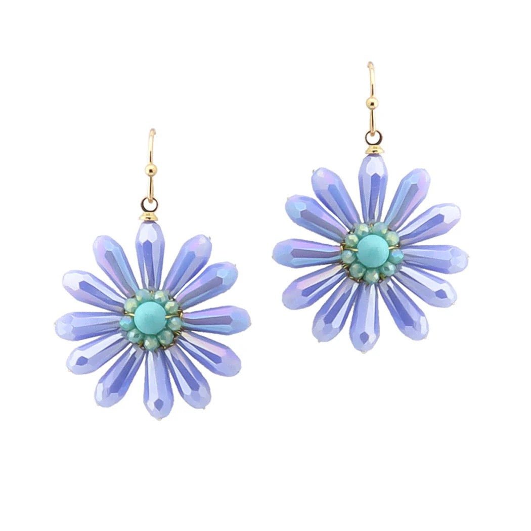 Shine In Bloom - Blue Earrings-Shop Alies Boutique