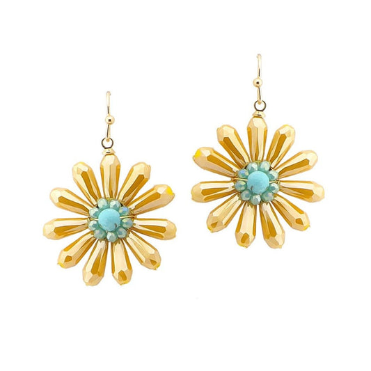 Shine In Bloom - Yellow Earrings-Shop Alies Boutique