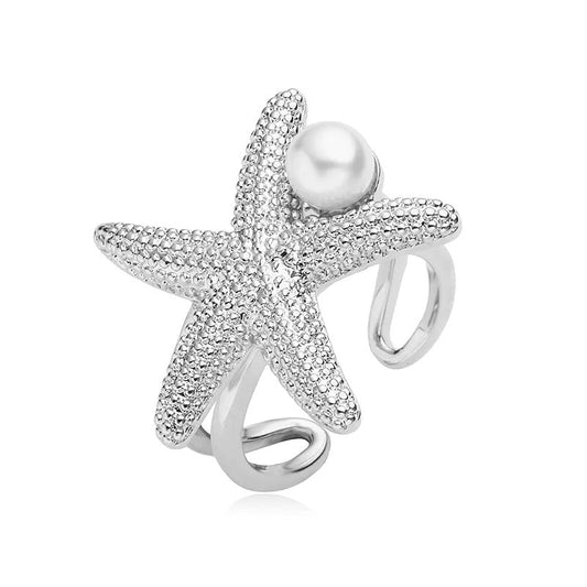 Shoreline Treasure - White Gold Ring - Sale-Shop Alies Boutique