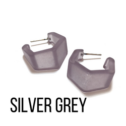 Hexagon Geo Frosted Hoop Earrings - Leetie Lovendale