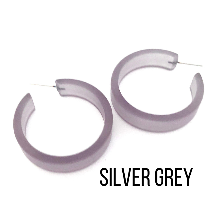 Portland Frosted Lucite Hoop Earrings - Leetie Lovendale