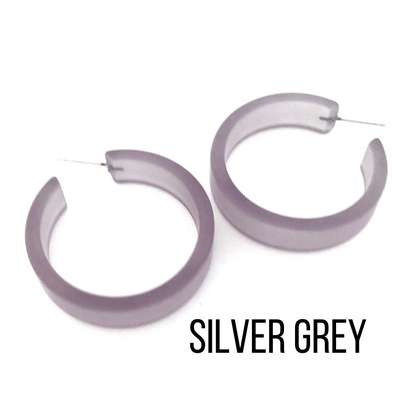 Portland Frosted Lucite Hoop Earrings - Leetie Lovendale