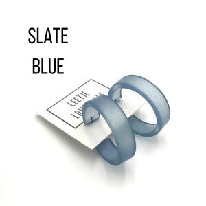 Portland Frosted Lucite Hoop Earrings - Leetie Lovendale