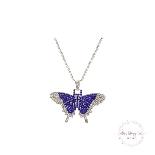Soar In Color - Blue Butterfly Necklace - Sale - Alies Bling Bar - Shop Alies Boutique