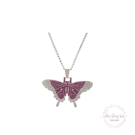 Soar In Color - Purple Butterfly Necklace - Sale - Alies Bling Bar - Shop Alies Boutique