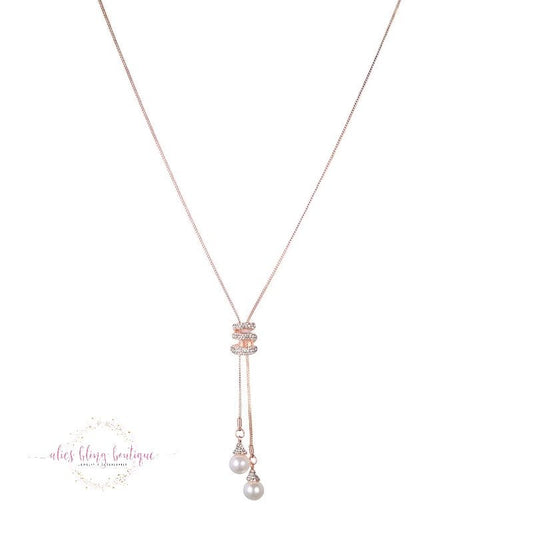 Sparkling Obsession - Rose Gold Necklace - Sale-Shop Alies Boutique