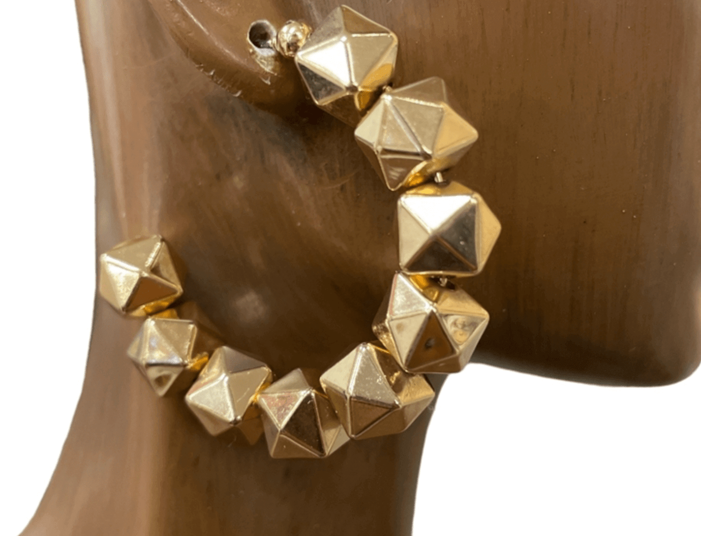 Studded Orbit - Gold Geometric Beaded Open Hoop Earrings - Alie's Boutique - Shop Alies Boutique
