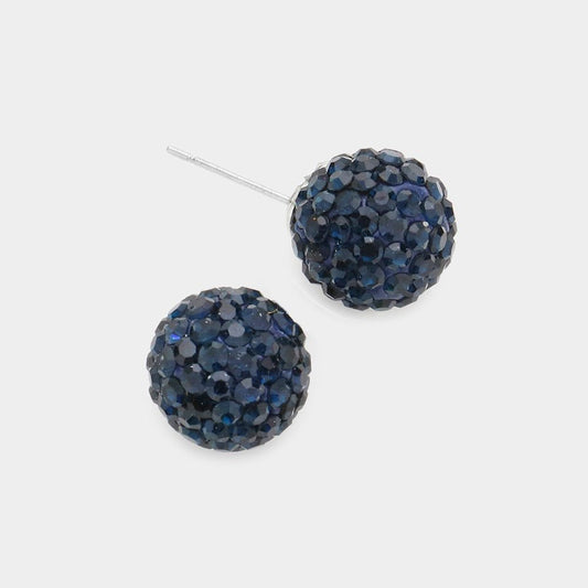 Sugar Rush - Navy Blue Stud Earrings-Shop Alies Boutique