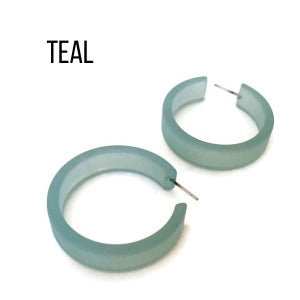 Portland Frosted Lucite Hoop Earrings - Leetie Lovendale