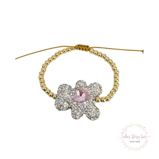 Teddy Bear Bling - White Bracelet - Sale-Shop Alies Boutique
