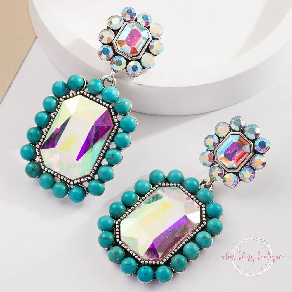 Turquoise Horizon Earrings - Sale-Shop Alies Boutique