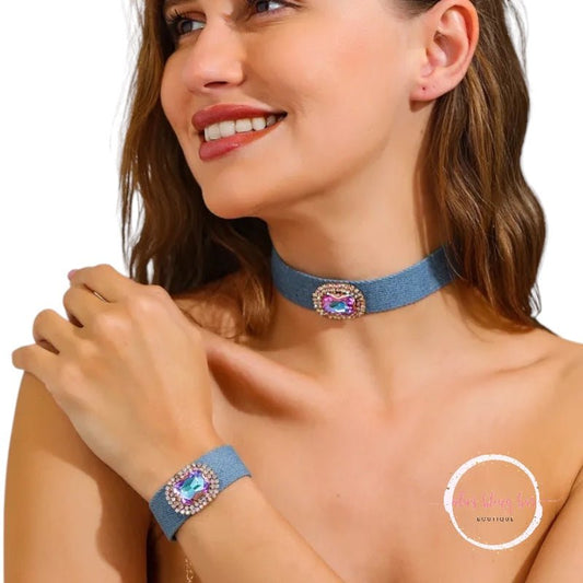 Urban Chic - Blue Necklace & Bracelet Set - Sale-Shop Alies Boutique