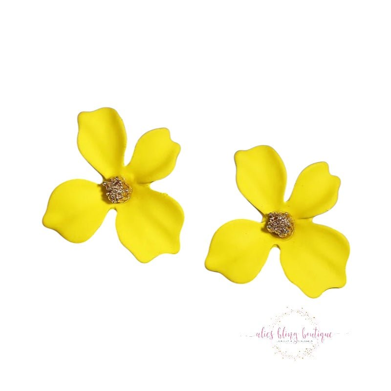 Vibrant Bloom - Yellow Earrings - Sale - Alies Bling Boutique - Shop Alies Boutique