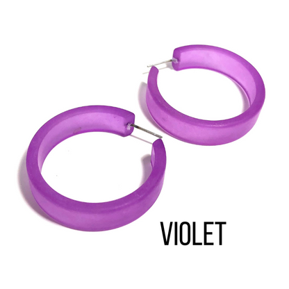 Portland Frosted Lucite Hoop Earrings - Leetie Lovendale