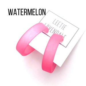 Portland Frosted Lucite Hoop Earrings - Leetie Lovendale