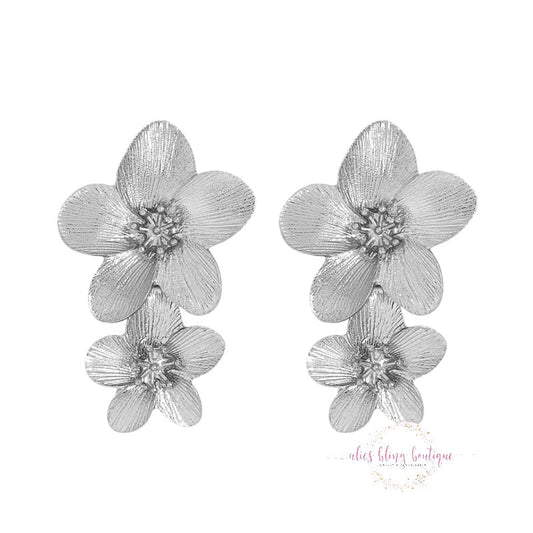 Wildflower Whispers - Silver Earrings - Sale-Shop Alies Boutique