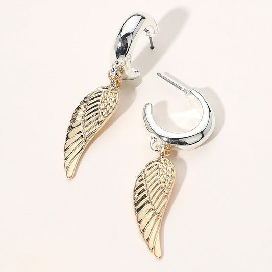 Winged Intuition - Silver & Gold Earrings - Shop Alies Bouutique